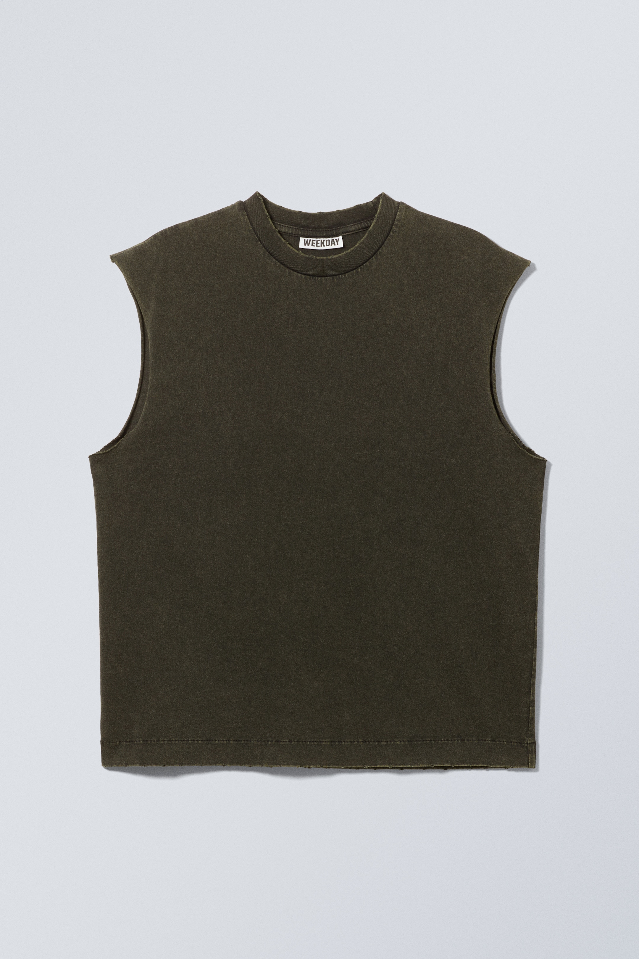 Ver imagen más grande: Camiseta holgada sin mangas con bajos sin rematar - Negro lavado - HOMBRE | H&M ES 1