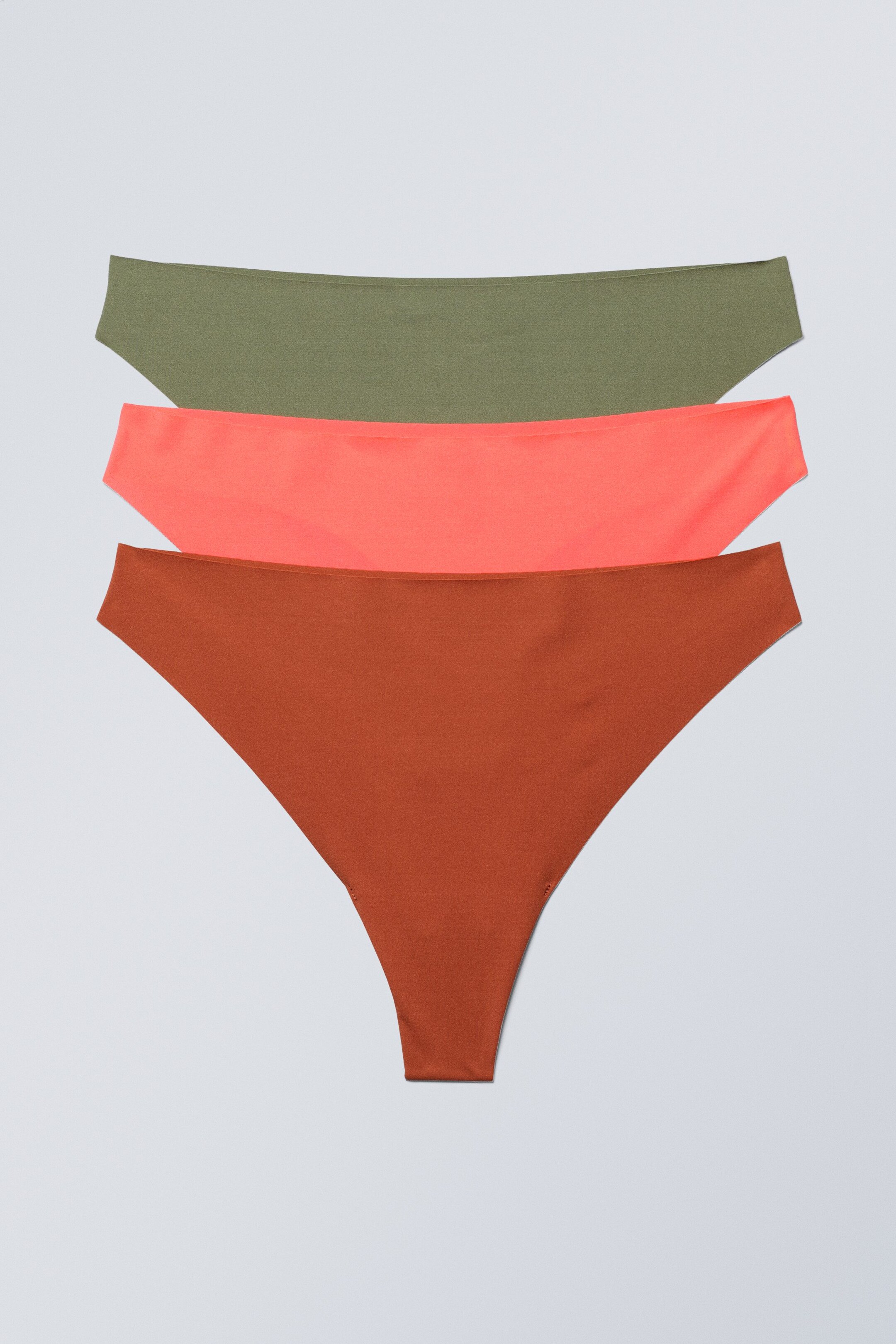 Coral rust sage - 3-pack Maya Seamless Thong - 0