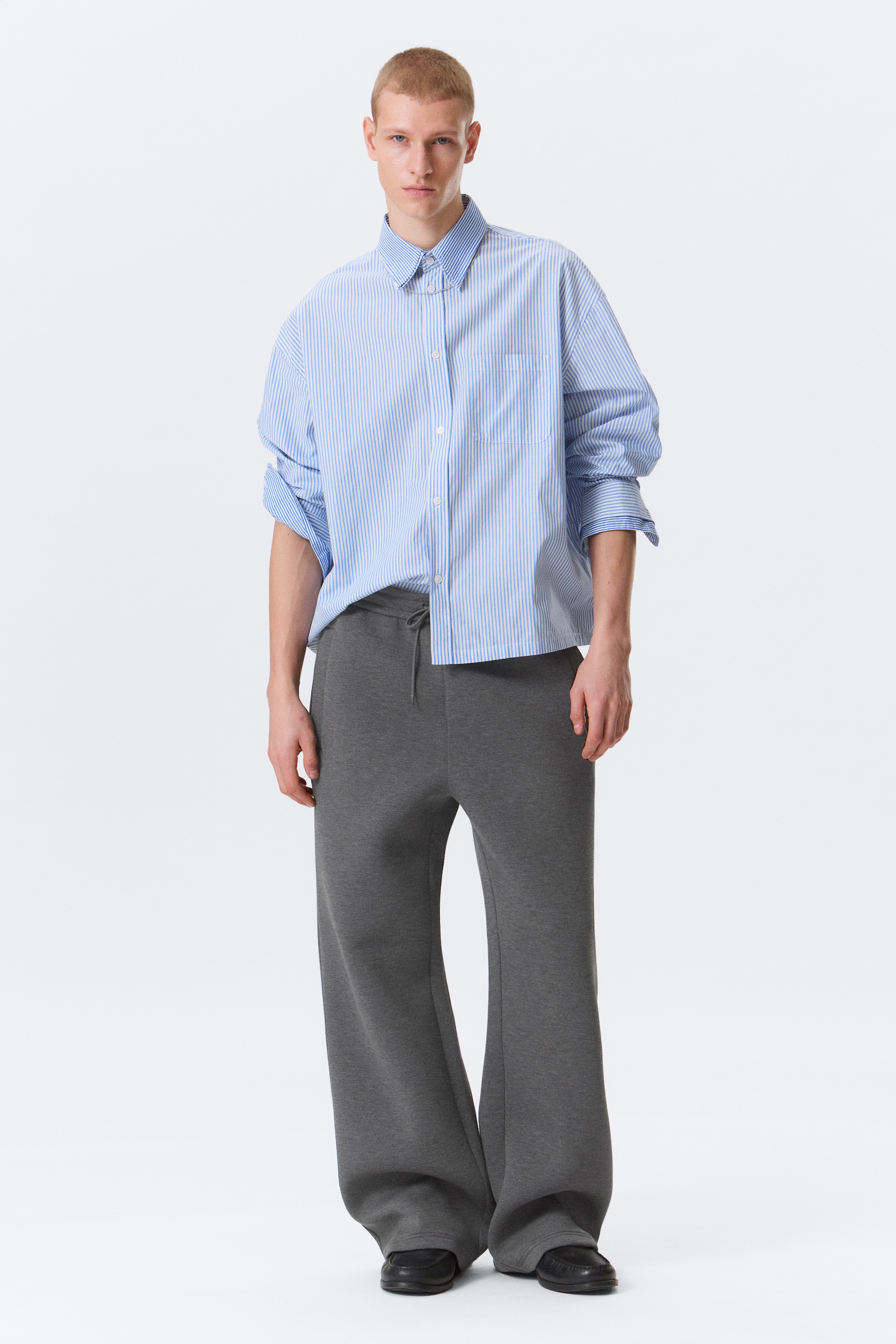 Loose Fit Scuba Sweatpants - Gri închis melanj/Black/Grey Melange