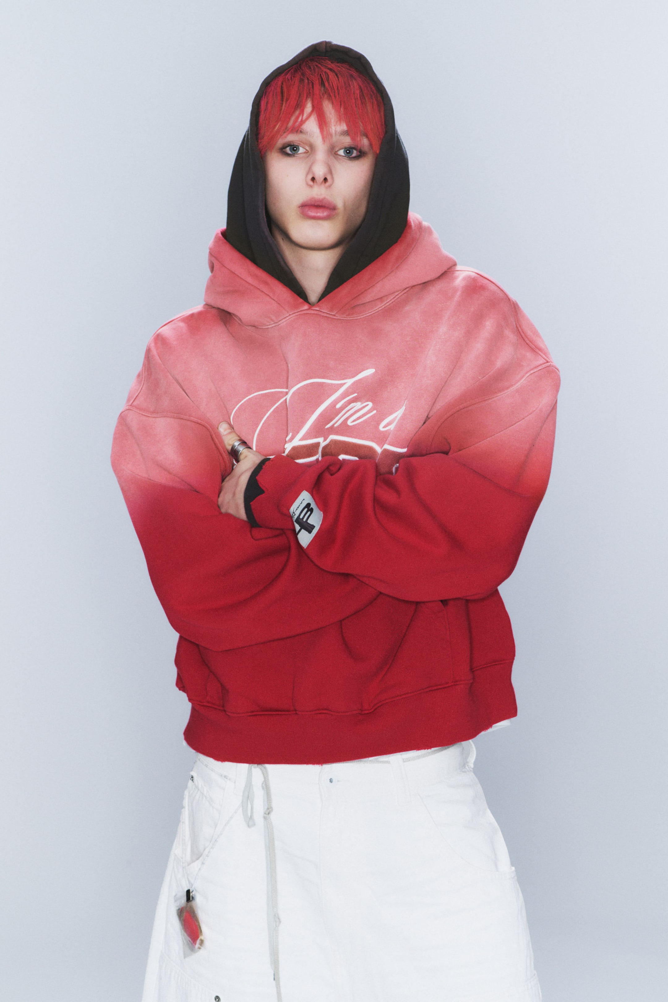 Sun-Faded Red - I'm a MESS - CM x LB Double-Layered Sun-Faded Unisex Hoodie - 6