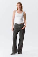 White - Fitted Square Neck Tank Top - 1