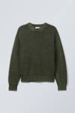 Medium Green - Regular Heavy Knit Sweater - 0