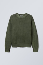 Medium Green - Regular Heavy Knit Sweater - 0