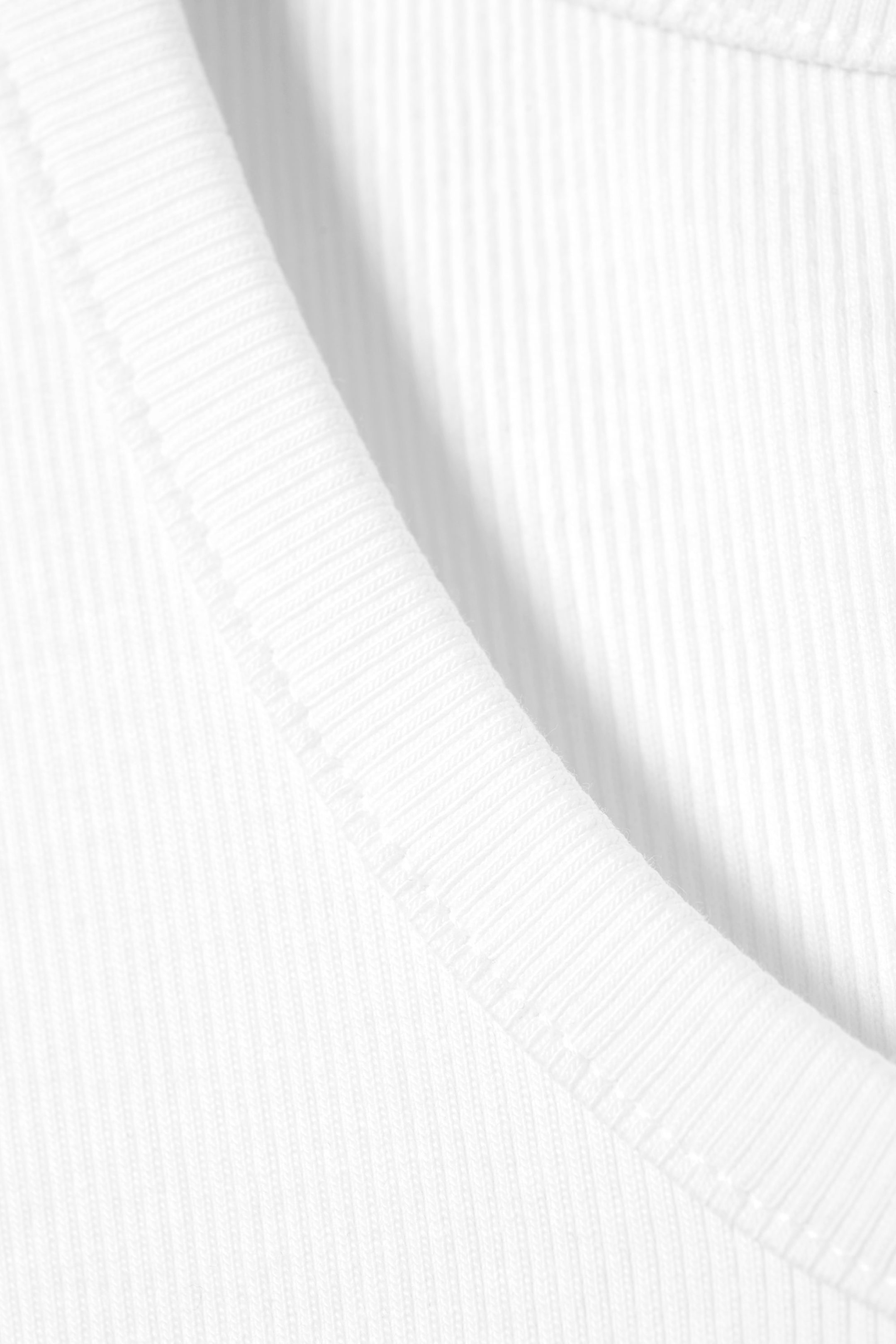 White - Classic Ribbed Tank Top - 4