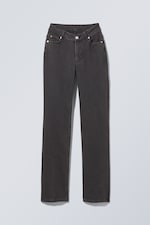 Black Lux - Black - Twig Curve Mid Rise Slim Straight Jeans - 0