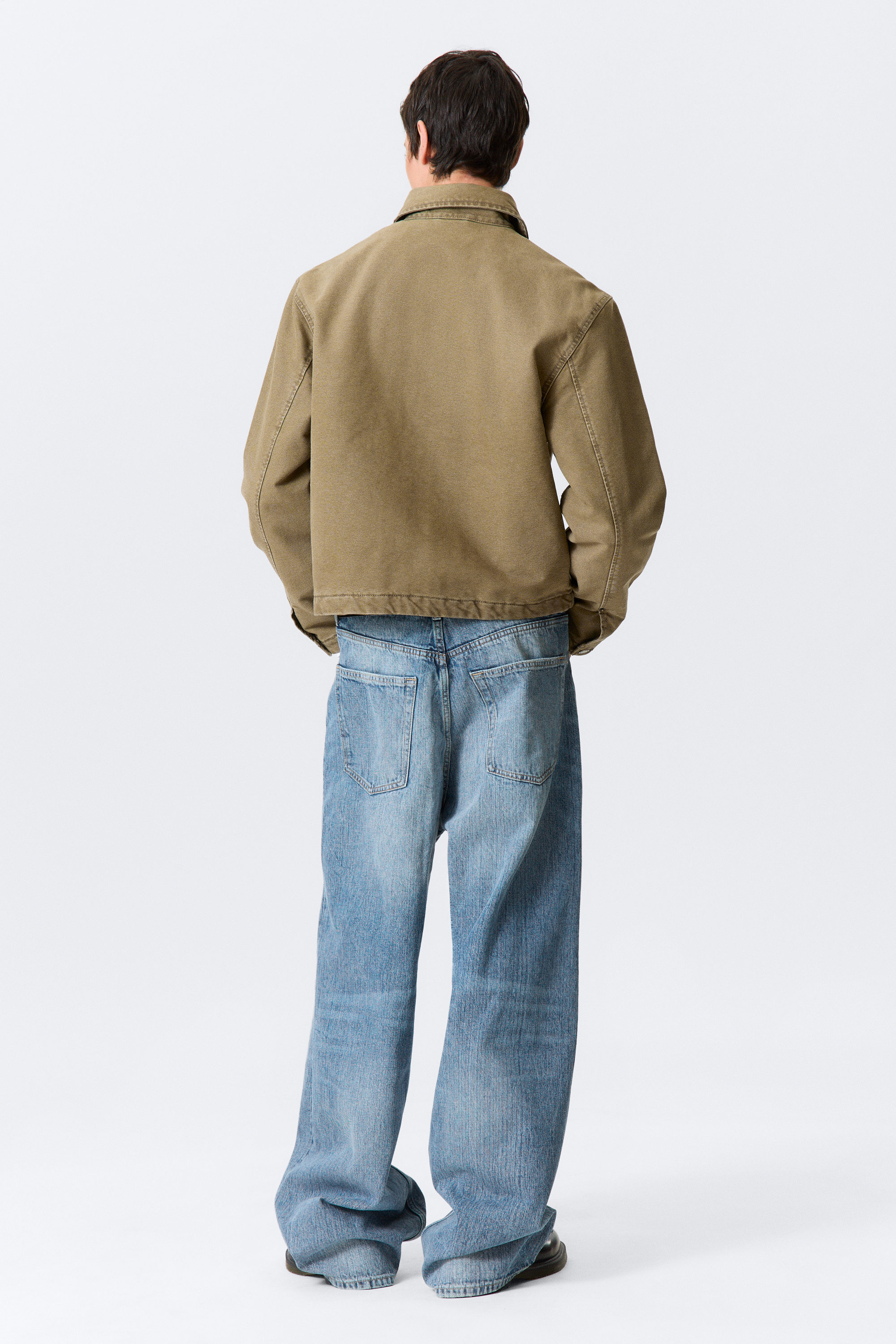 Beige - Locker geschnittene, kastige Zip-Jacke - 3