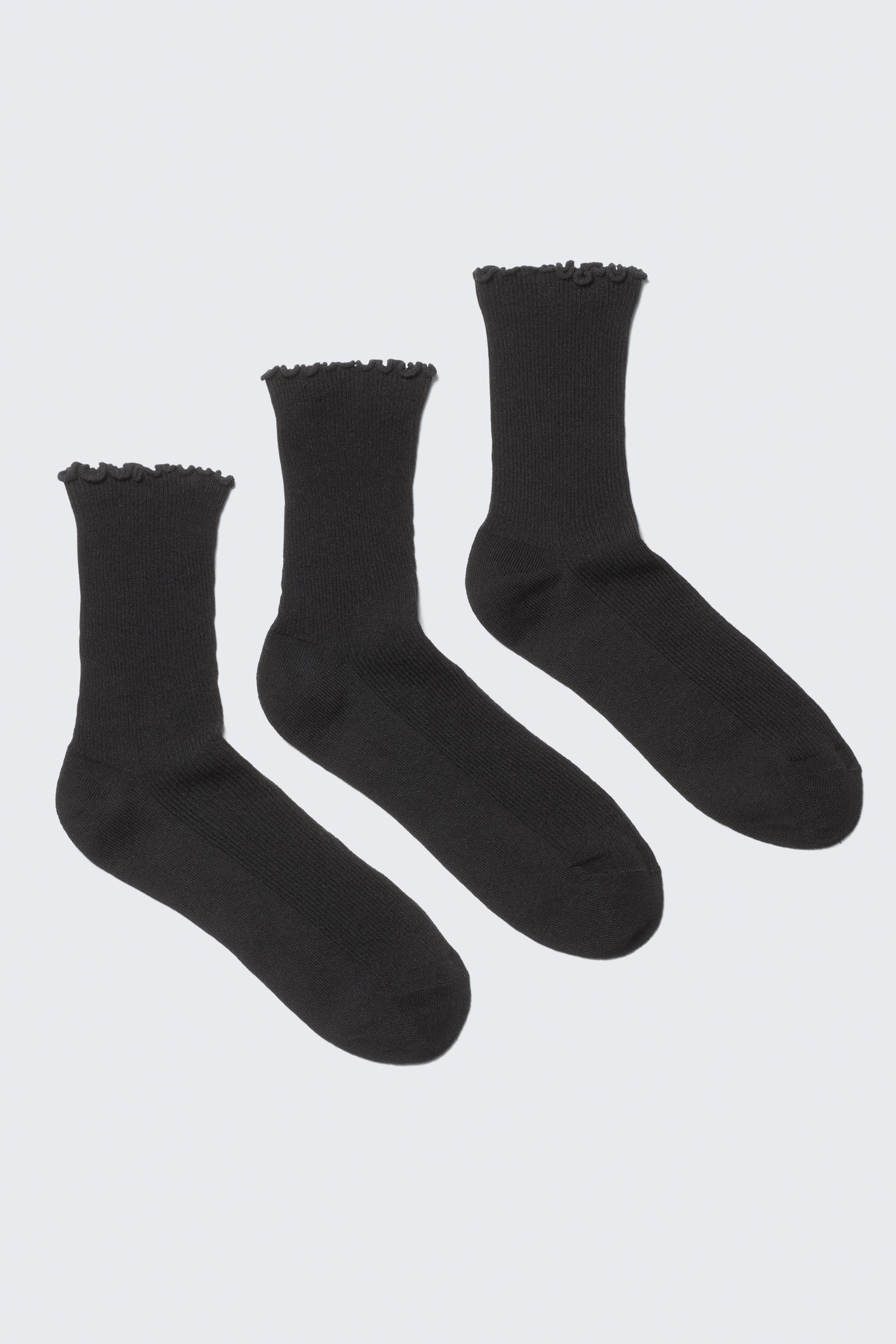 Svart - 3-pack volang-strumpor