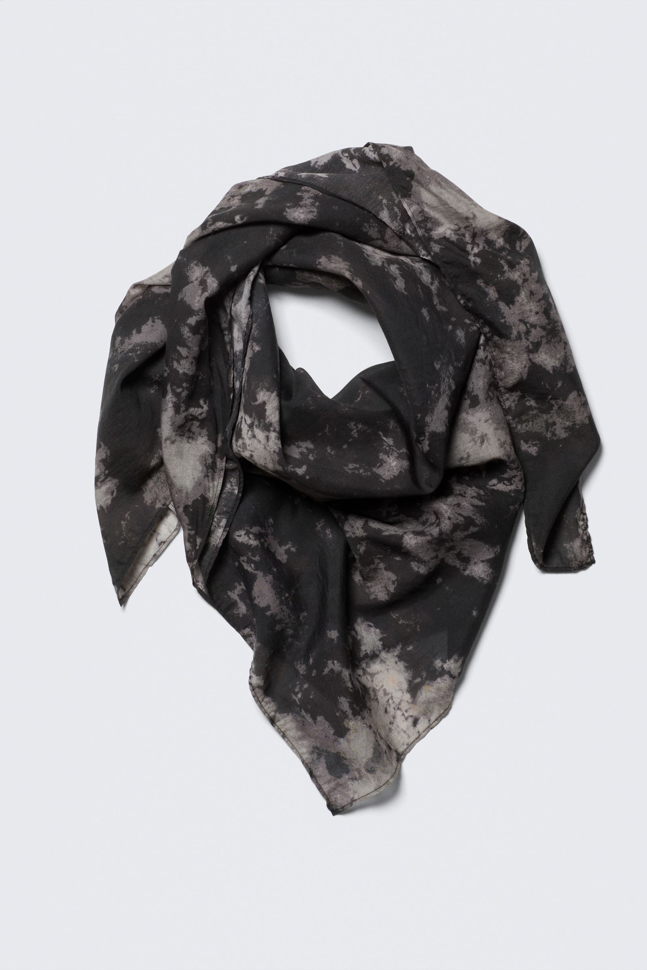 Black - Obsidian Cloud - Large Voile Scarf - 1