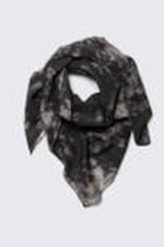 Black - Obsidian Cloud - Large Voile Scarf - 0