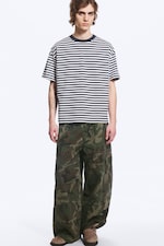 White - Navy Stripe - LOOSE FIT T-SHIRT - 1