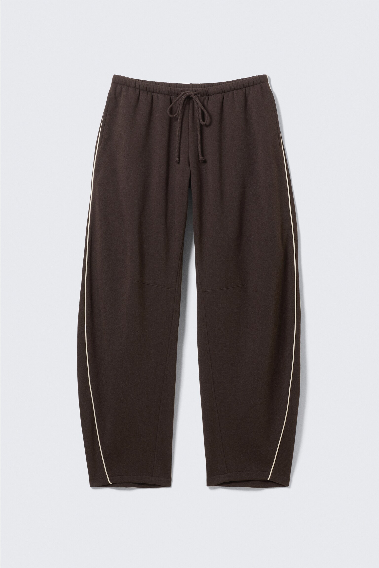 Low Rise Barrel Leg Sweatpants - Mørkebrun/Støvet lyserød - 2