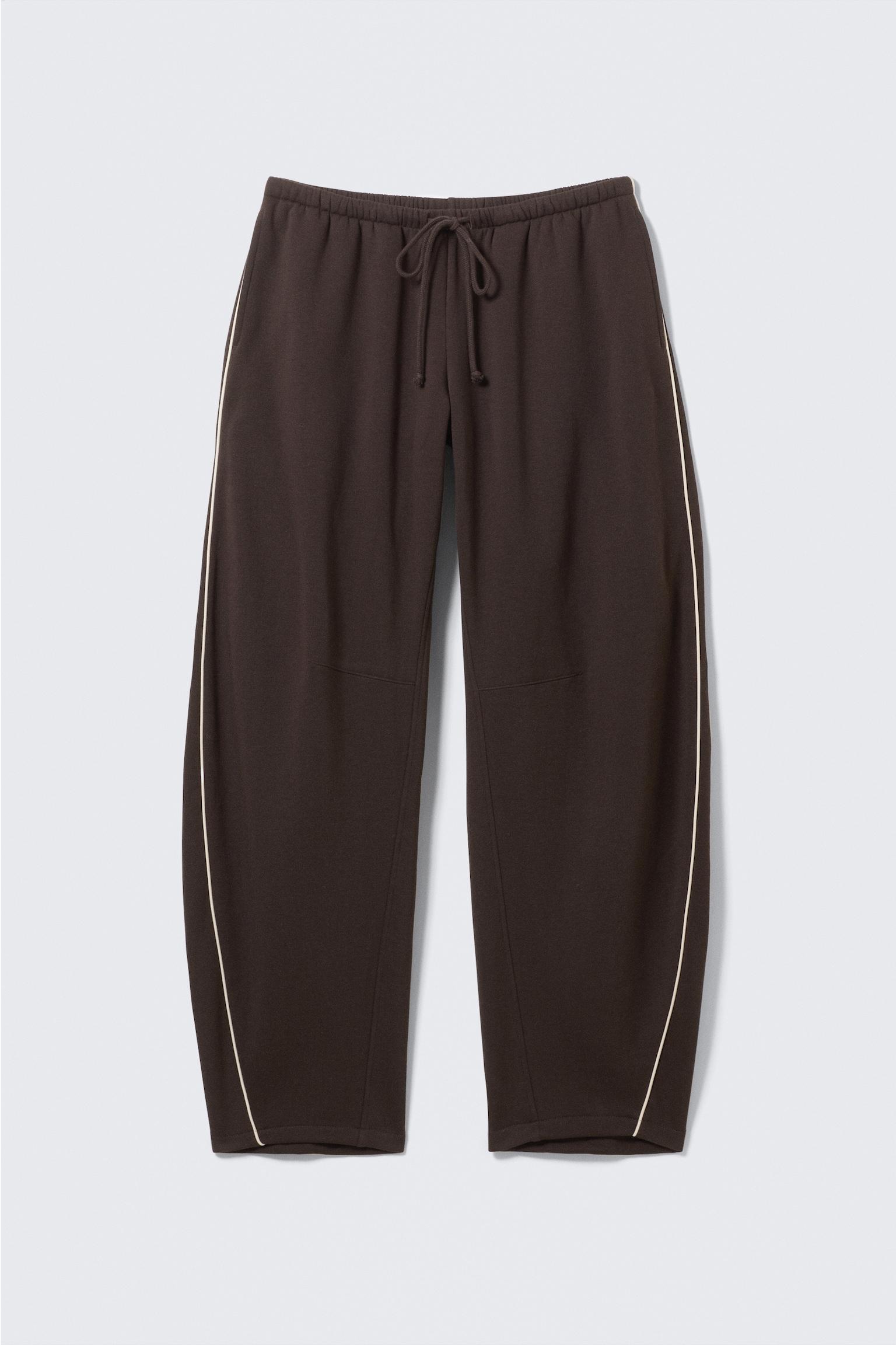 Low Rise Barrel Leg Sweatpants - Dark Brown/Light Dusty Pink - 2