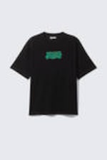 Black - Mizzion - Great Boxy Printed Graphic Tee - 4