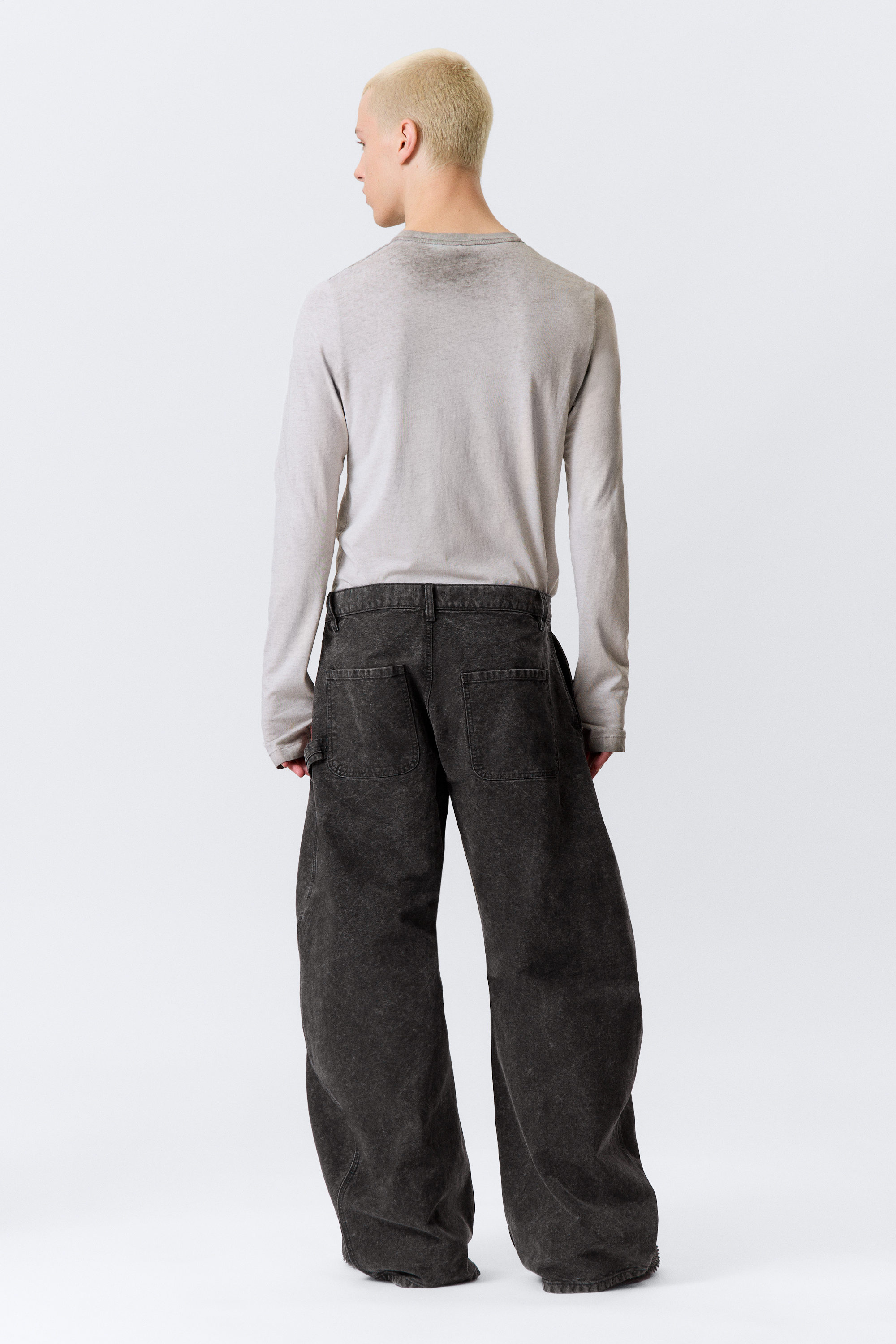 Gewaschenes Schwarz - Weit geschnittene Workwear-Hose mit Barrel-Bein - 5