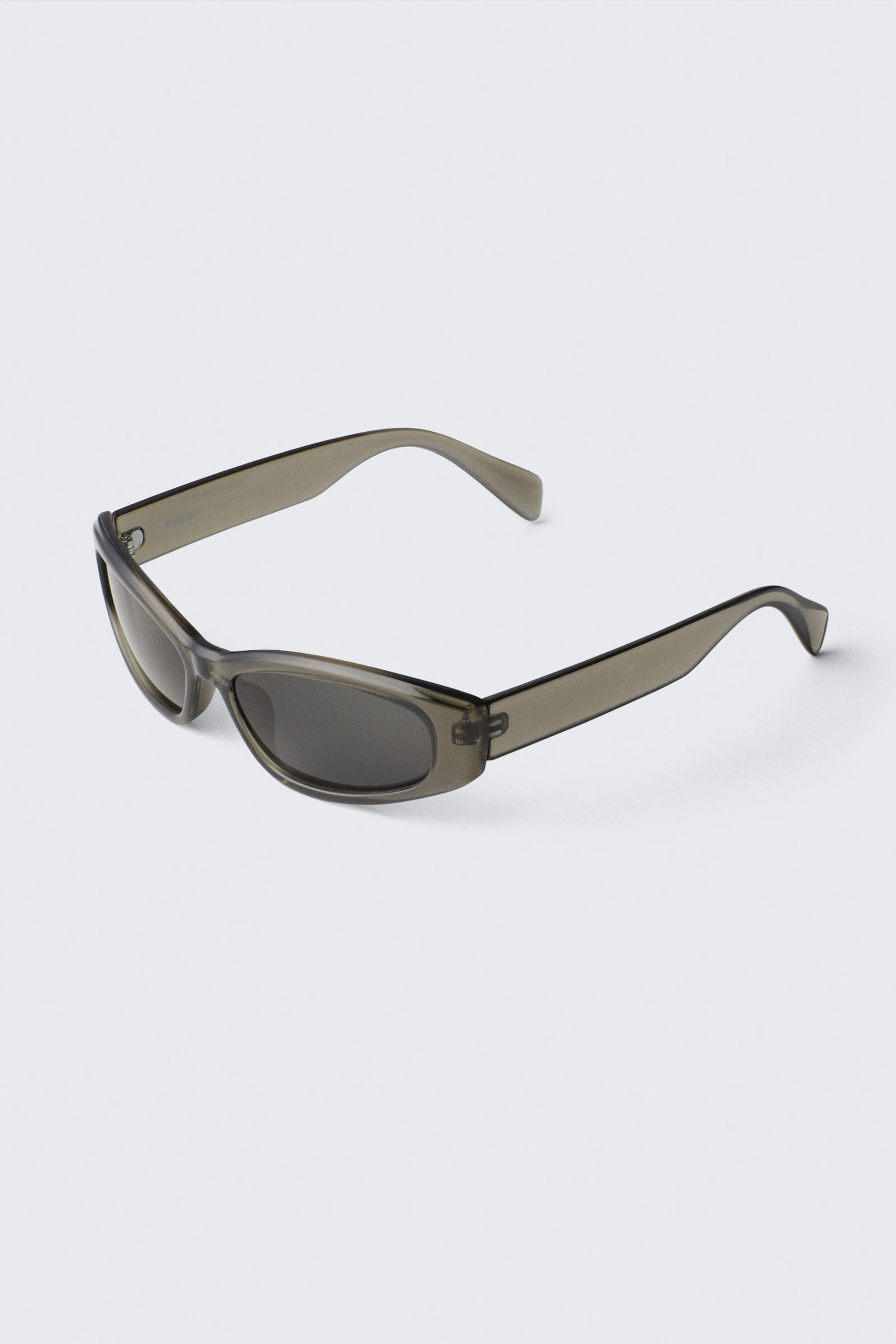 Transparent Khaki - Unisex solglasögon med böjd båge - 3