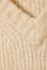 Dusty Beige - Oversized Knitted Wool-Blend Sweater - 1