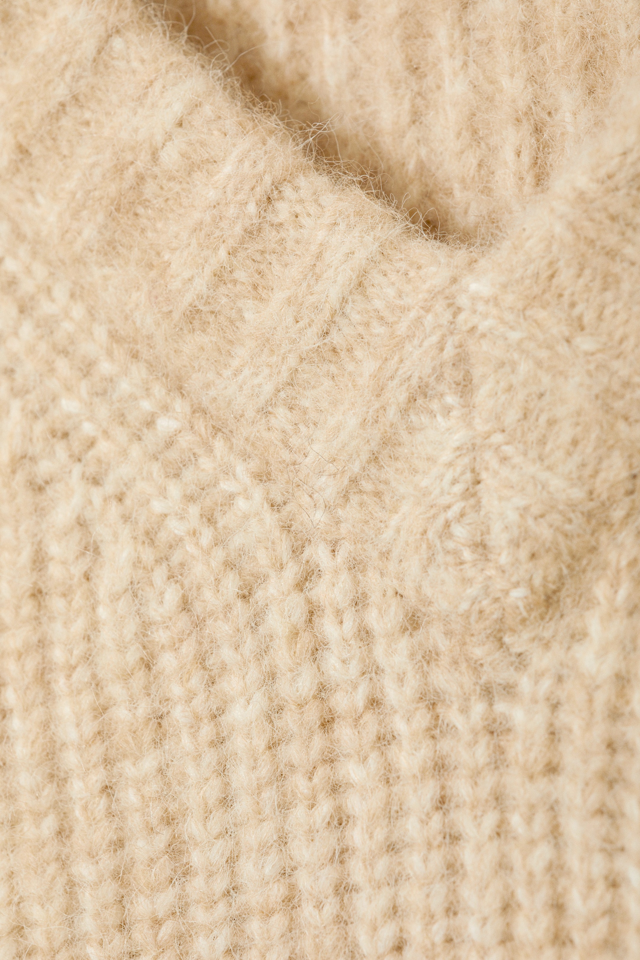 Beige poudré - Pull oversize en maille de laine mélangée - 1