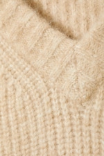Beige poudré - Pull oversize en maille de laine mélangée - 1