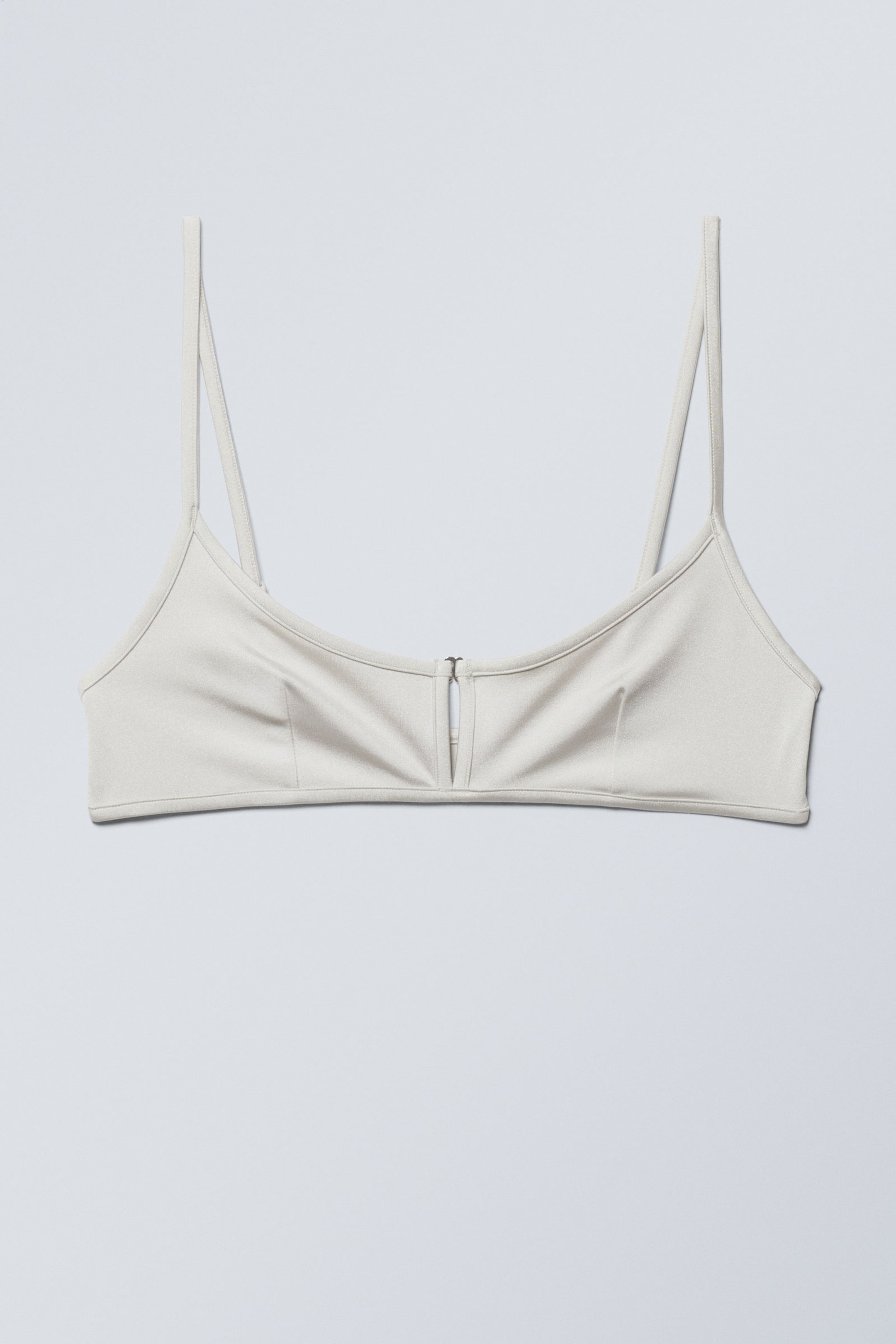 Zacht taupe - Bikinitop met voorsluiting - 0