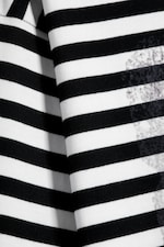 Gestreift Weiß/Schwarz - Kastiges Langarmshirt mit Grafikprint - 5