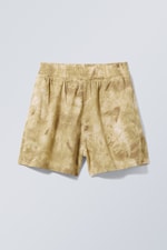 Beige bleach dye - Julian Printed Shorts - 0