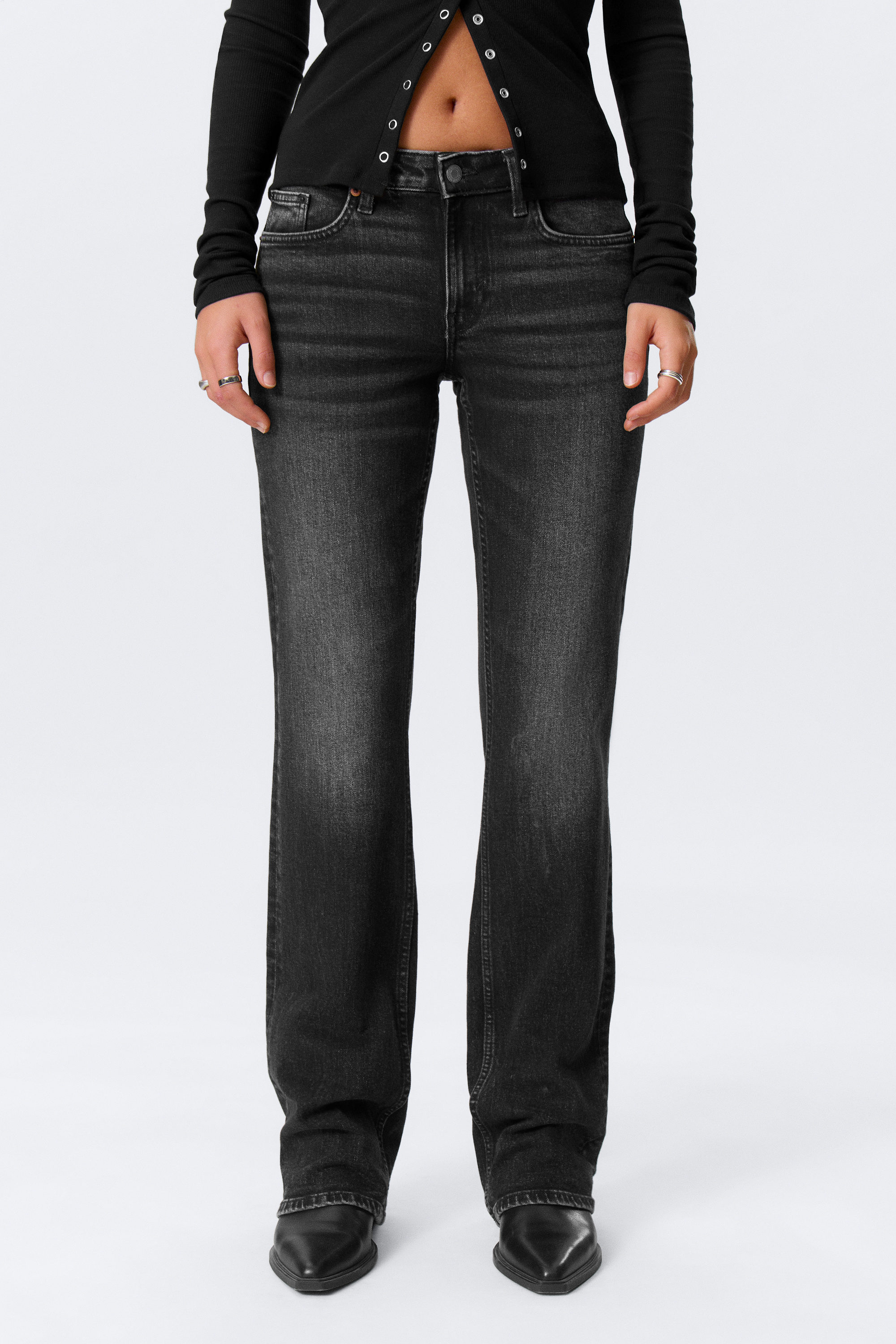 Paloma Black - Black - Tension Mid Rise Slim Bootcut Leg Jeans - 2