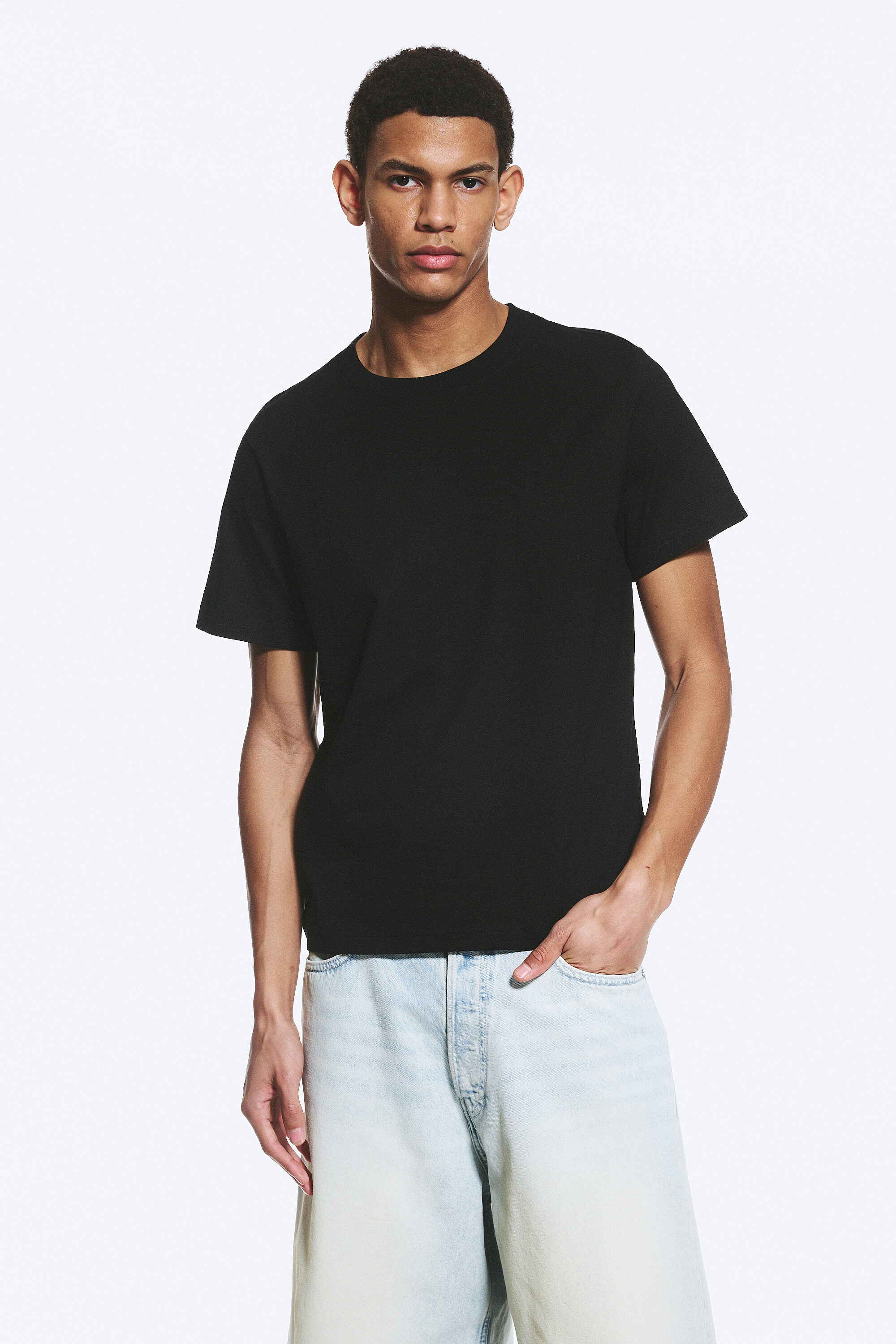 double layered panelled t-shirt - Black & White | Weekday GB