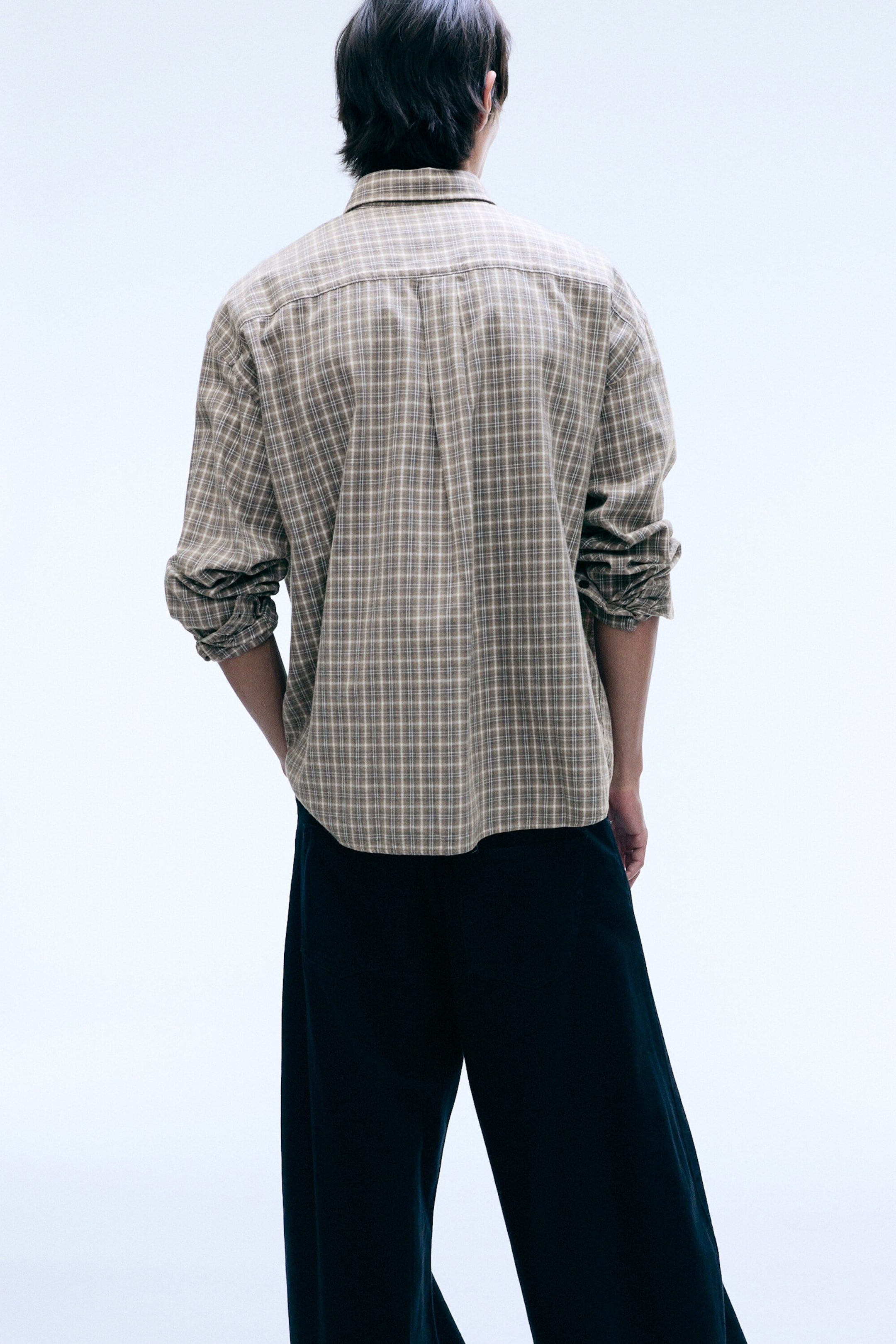 Checked Washed Mole - Long-sleeved flannel buttoned shirt - 7
