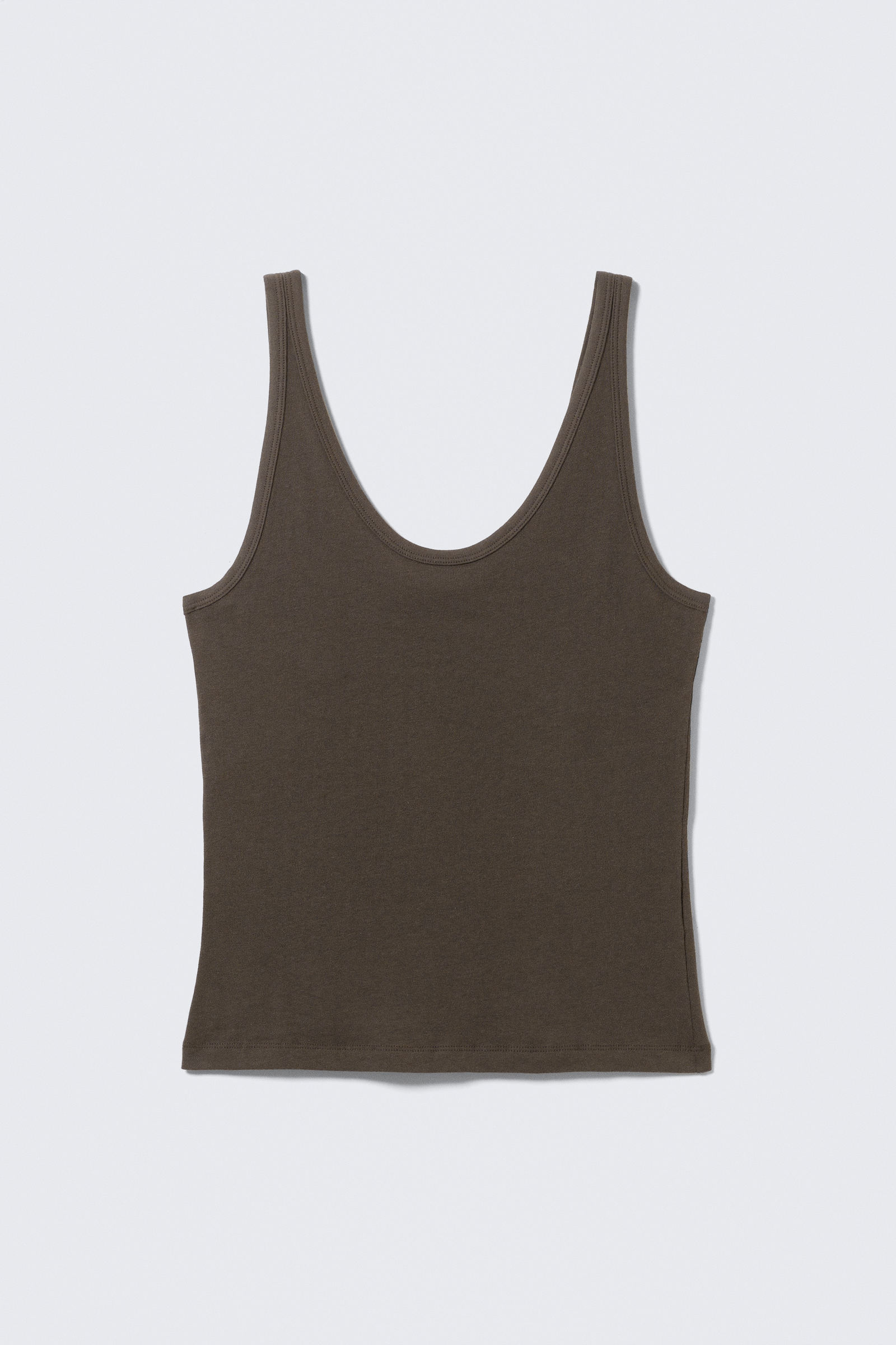 scoop neck tank top - Dark Grey | Weekday WW