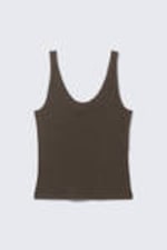 Dunkelgrau - Tanktop mit Rundhalsausschnitt - 4
