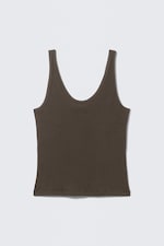 Dunkelgrau - Tanktop mit Rundhalsausschnitt - 0