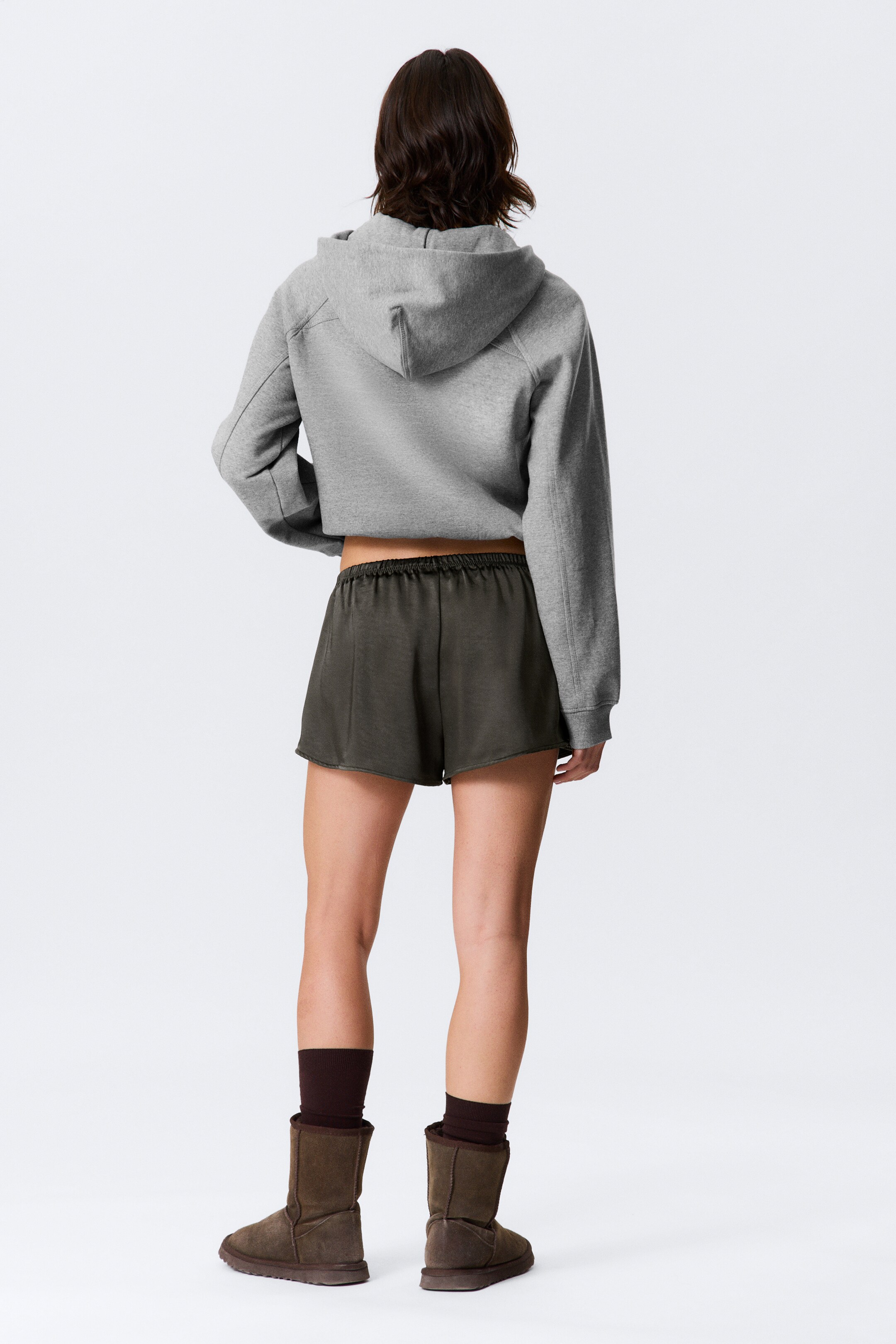 Visualizza immagine più grande: Boxer pigiama in satin lavato - Grigio scuro lavato - DONNA | H&M IT 5