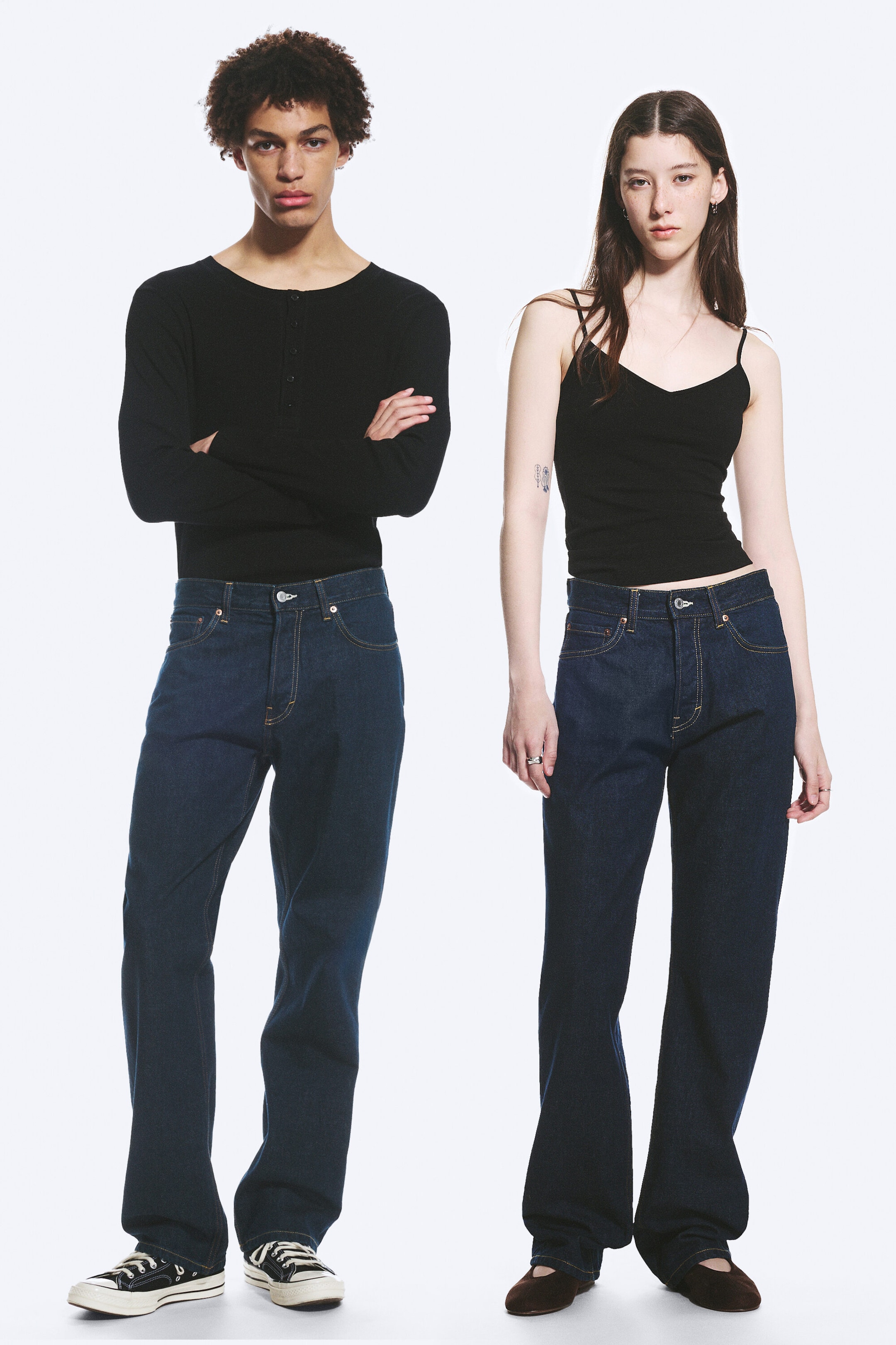 Blue Rinse - Orbit Mid Rise Regular Straight Jeans - 1