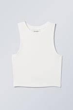 White - Easy Cropped Tank Top - 0
