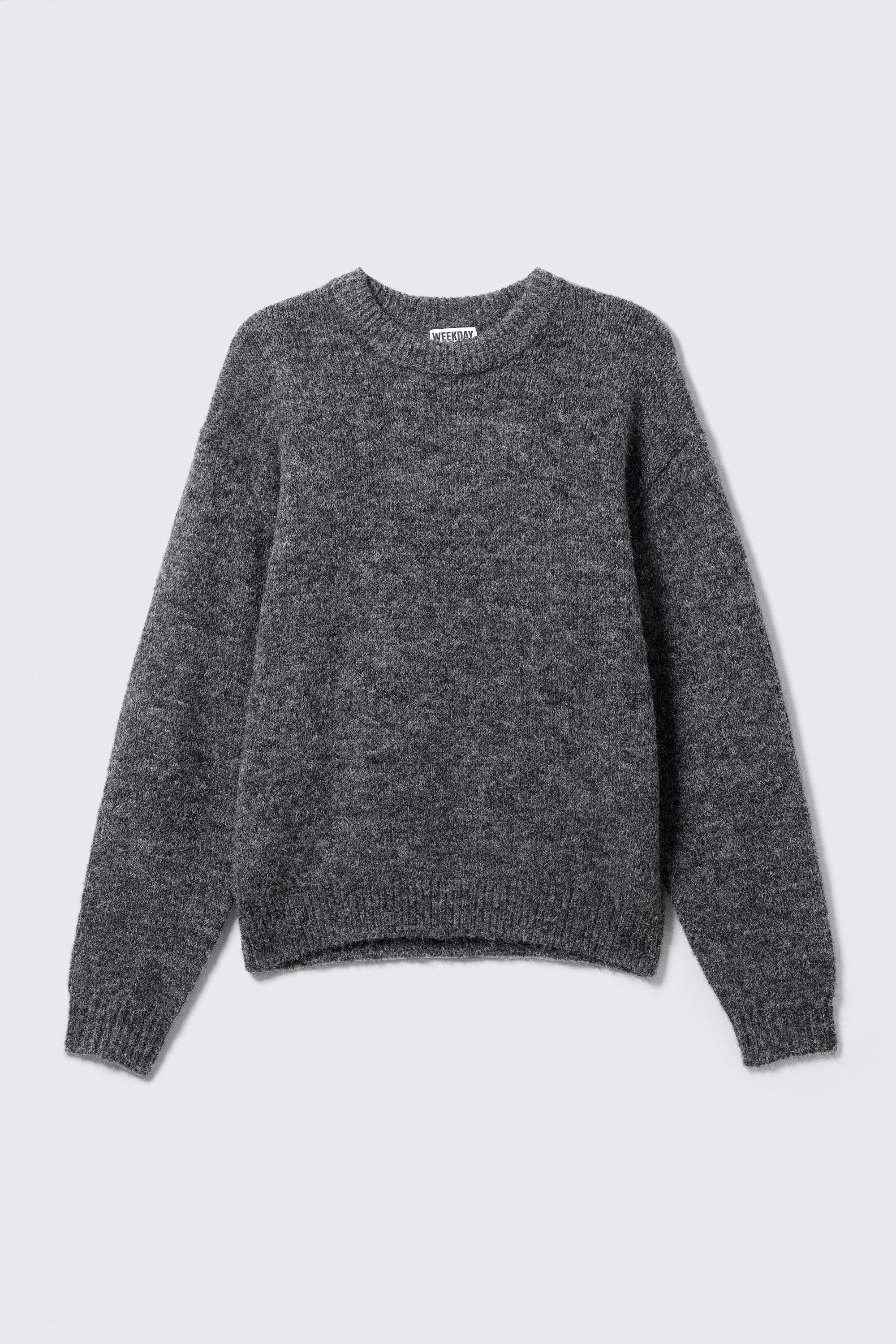 Regular kötött gyapjúkeverék pulóver - Dark Grey/Sötétvörös melanzs/Sötétzöld/Tengerészkék melange