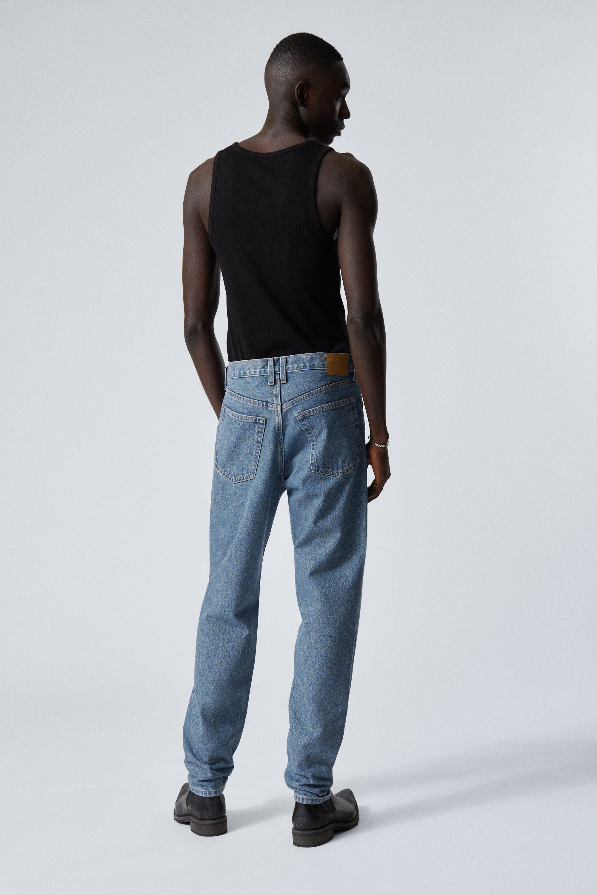 90s Blue - Mittelblau - Barrel Relaxed Tapered Leg Jeans - 7