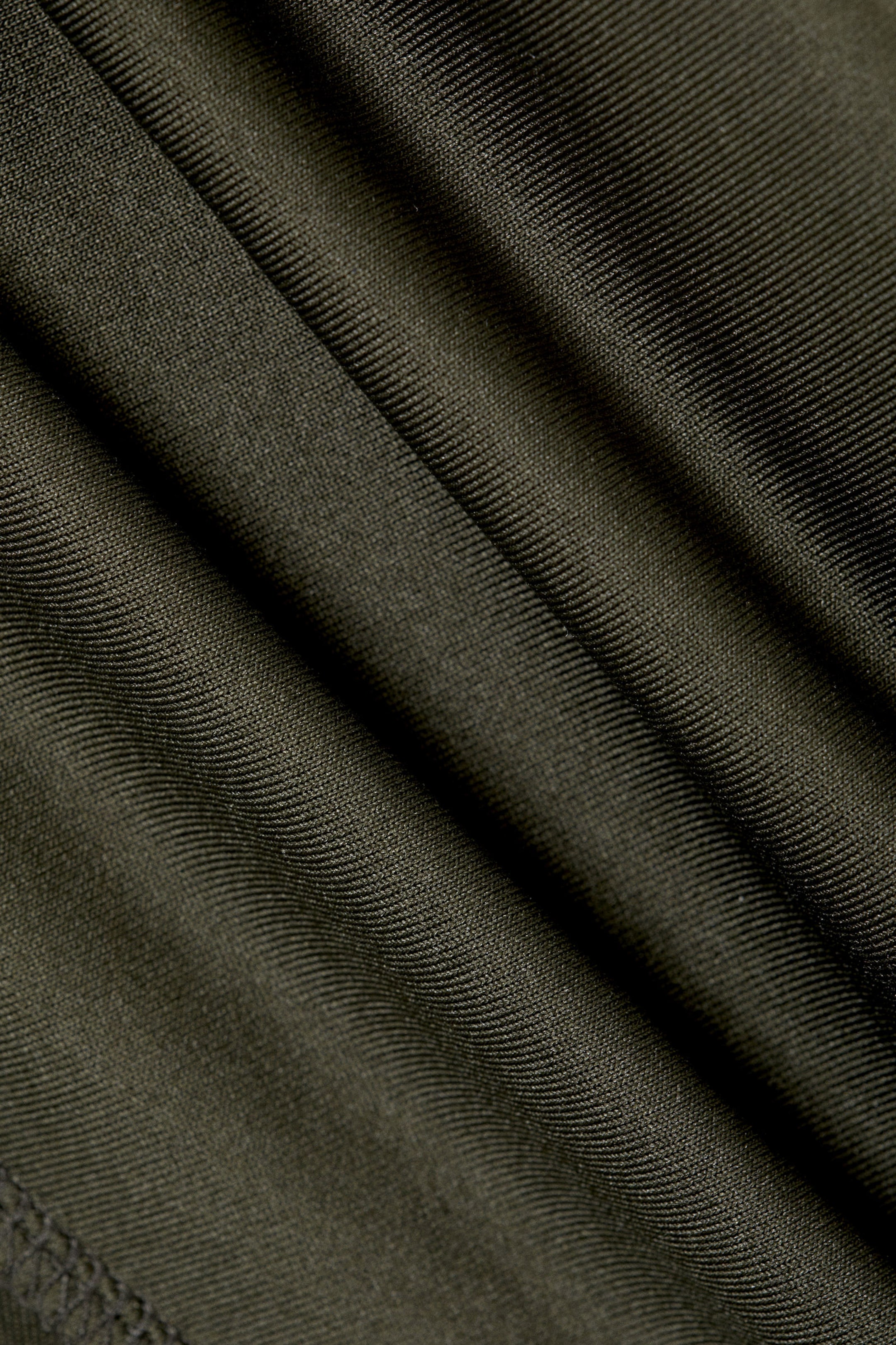Khaki Green - Off-shoulder Drape Top - 1
