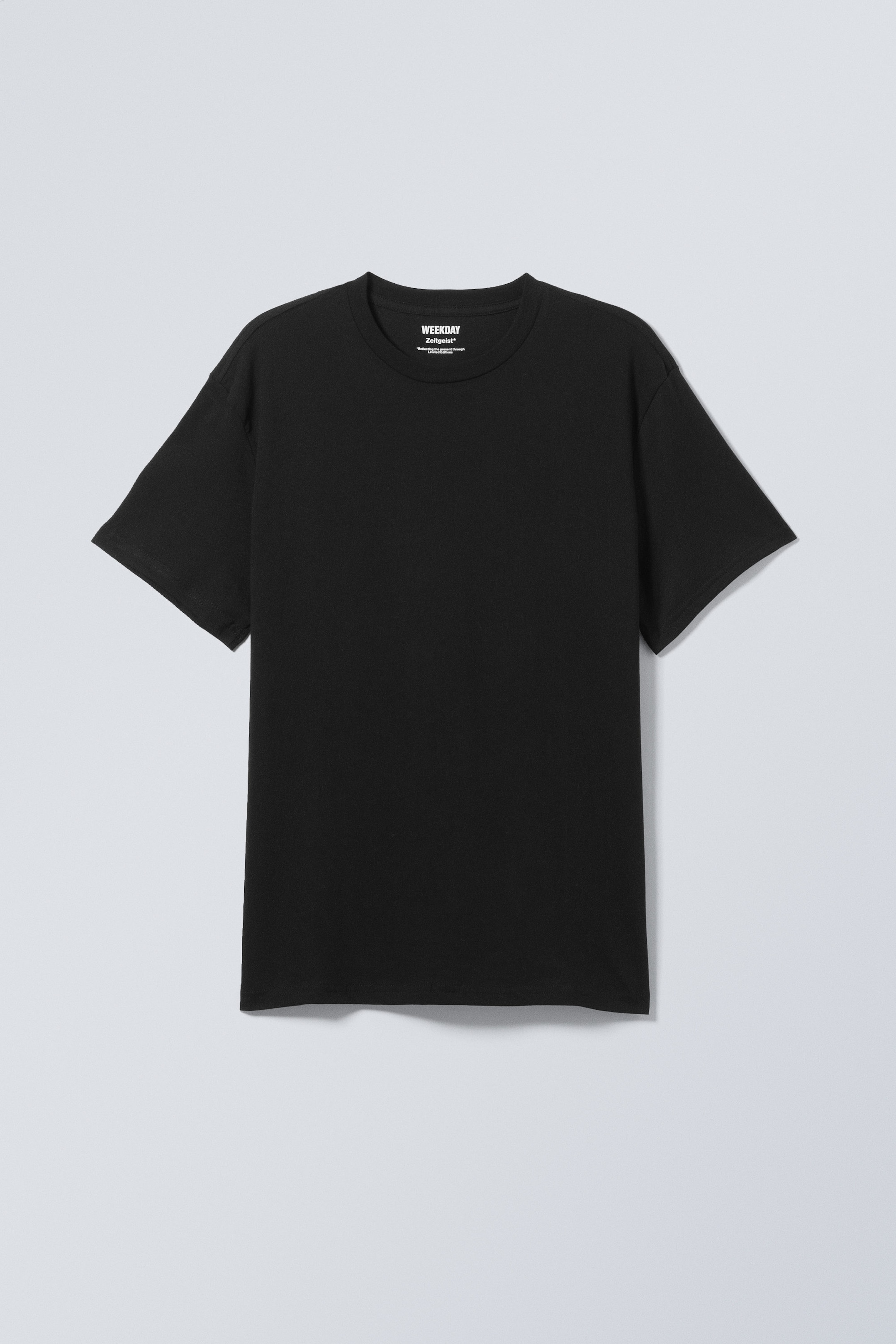 Schwarz - Locker sitzendes Kurzarm-T-Shirt - 1