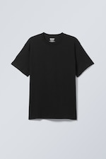 Schwarz - Locker sitzendes Kurzarm-T-Shirt - 0