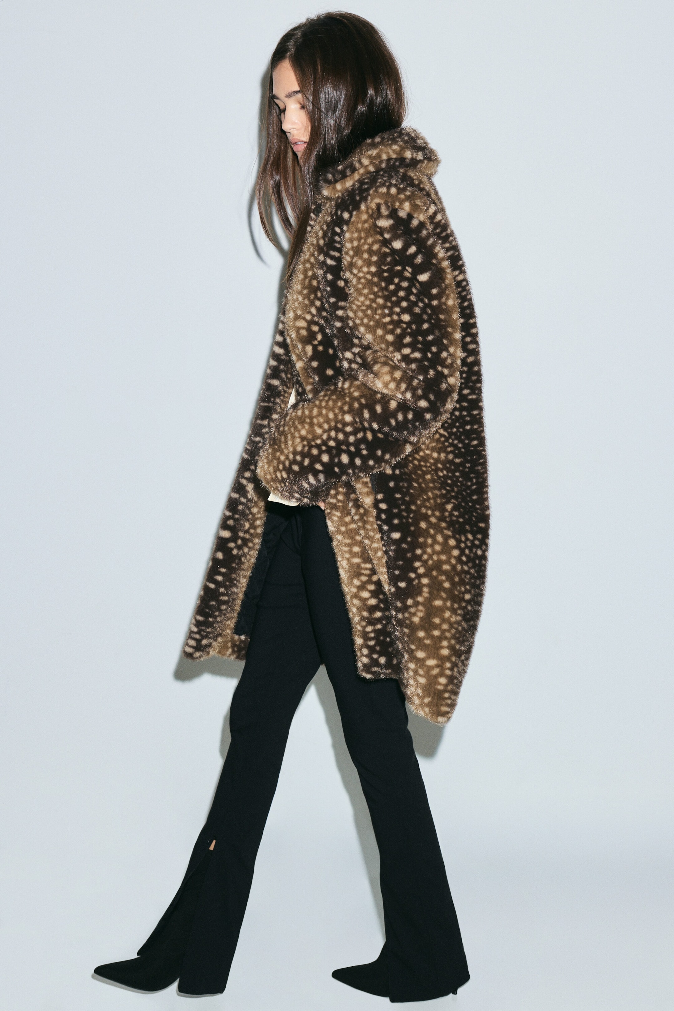 Dark Brown - Deer Spots - Carcoat van imitatiebont - 4