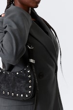 Black - Small Faux Leather Handbag - 1