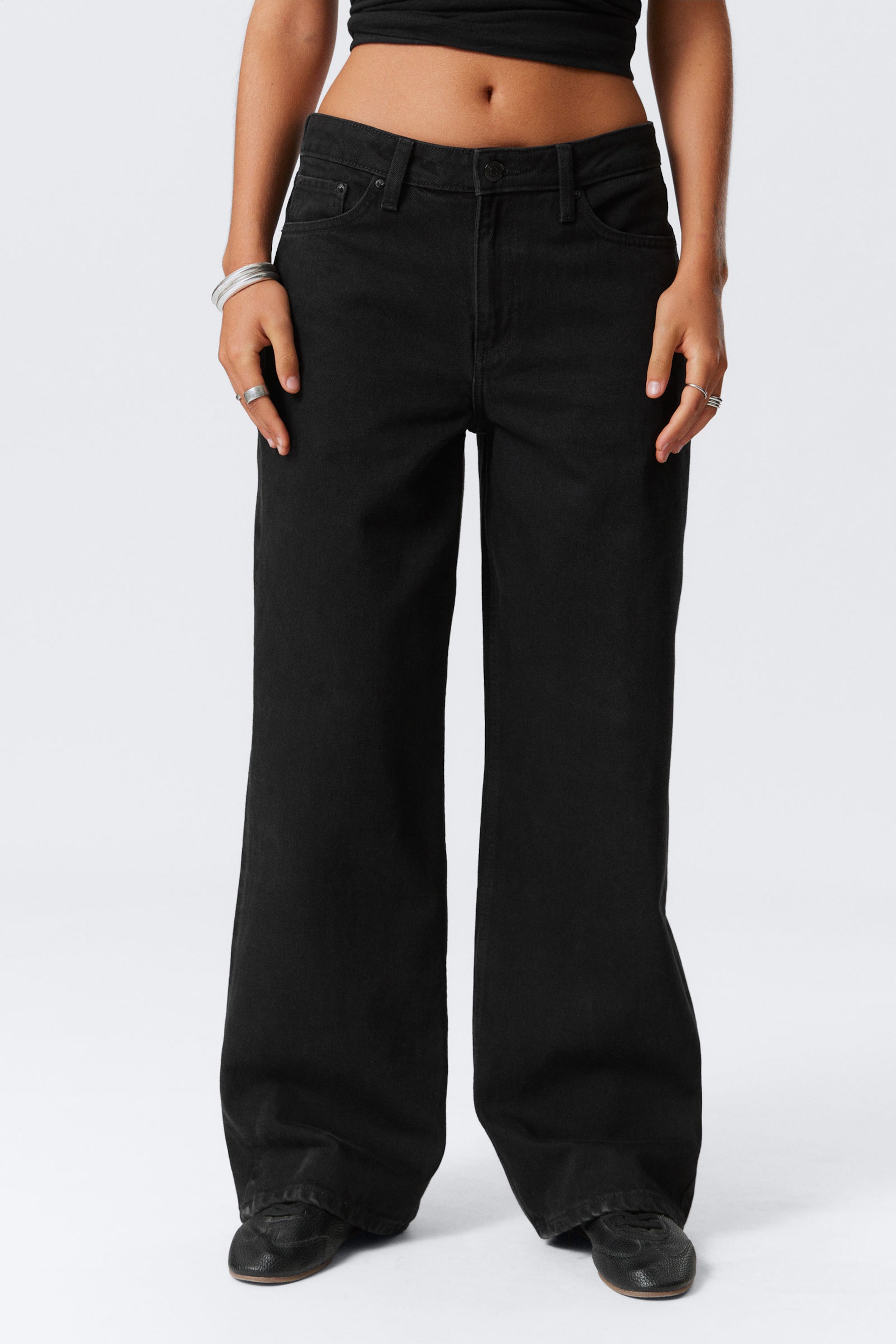 #272628 - Area Mid Rise Loose Wide Leg Jeans - 2