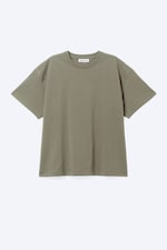 Zacht kakigroen - Ruimvallend boxy T-shirt van katoen - 0