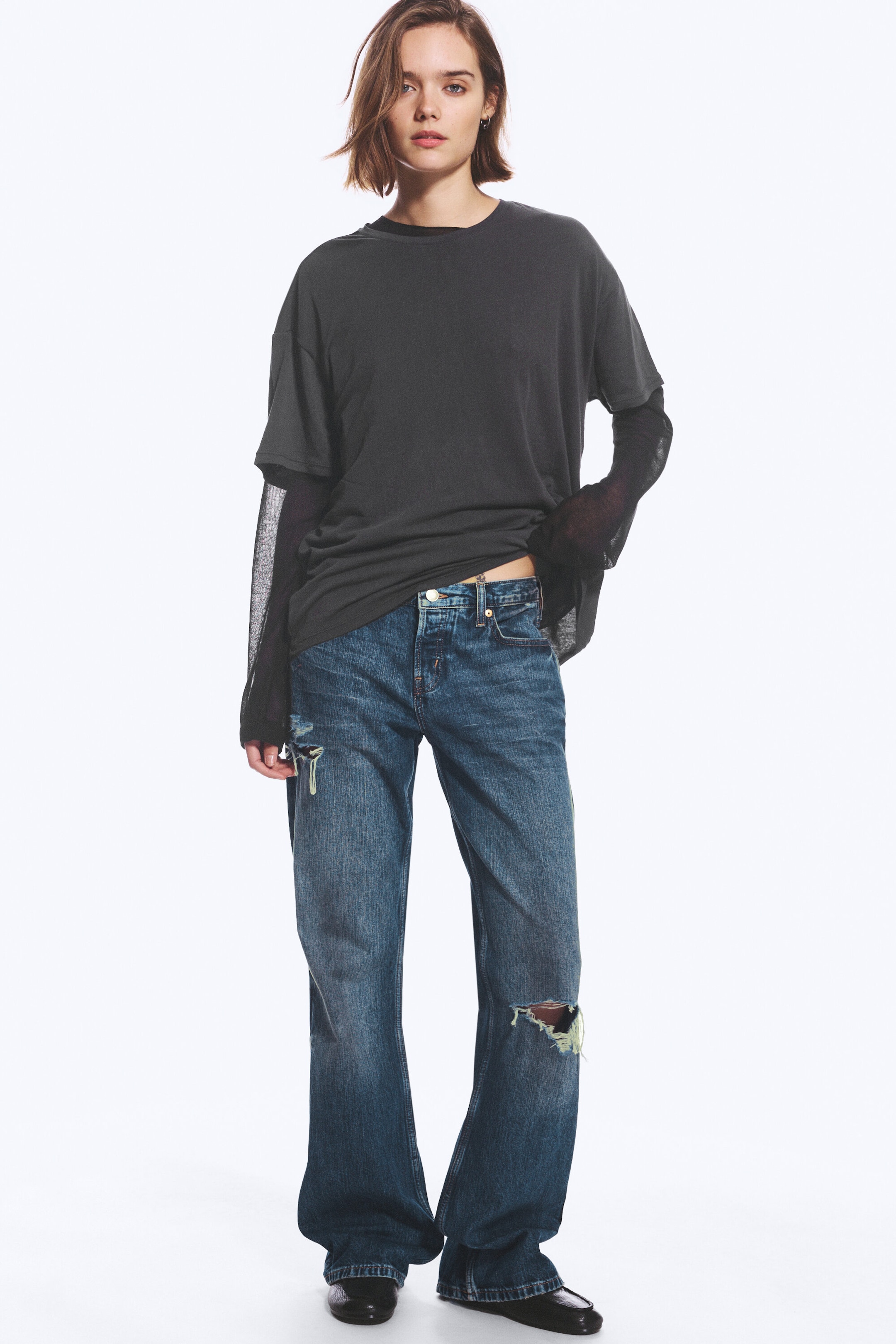 Toga Blue - Bleu foncé - Jean bootcut ample taille basse Aura - 1