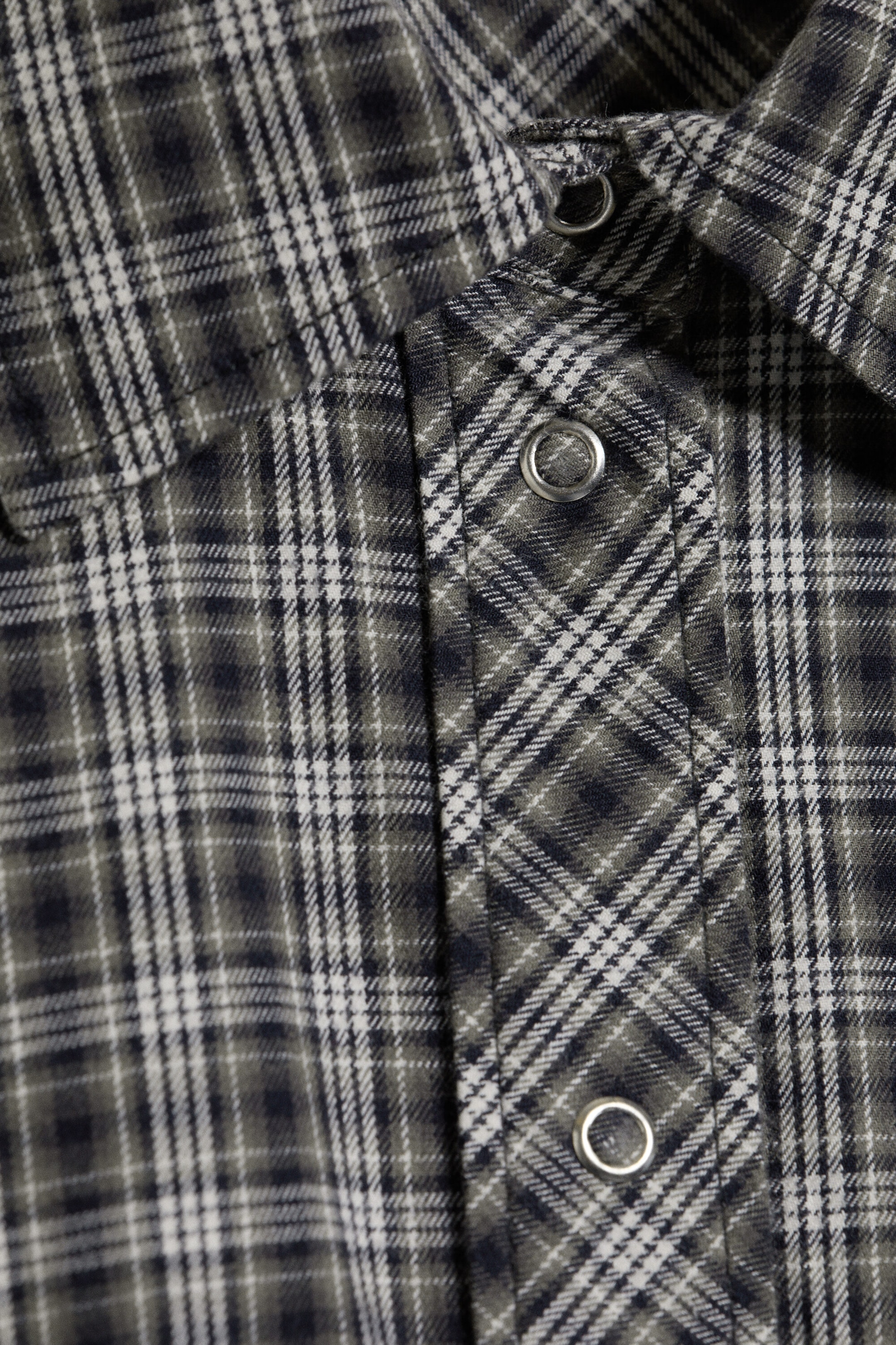 Checked Black/Grey - Waisted A-Line Shirt - 2
