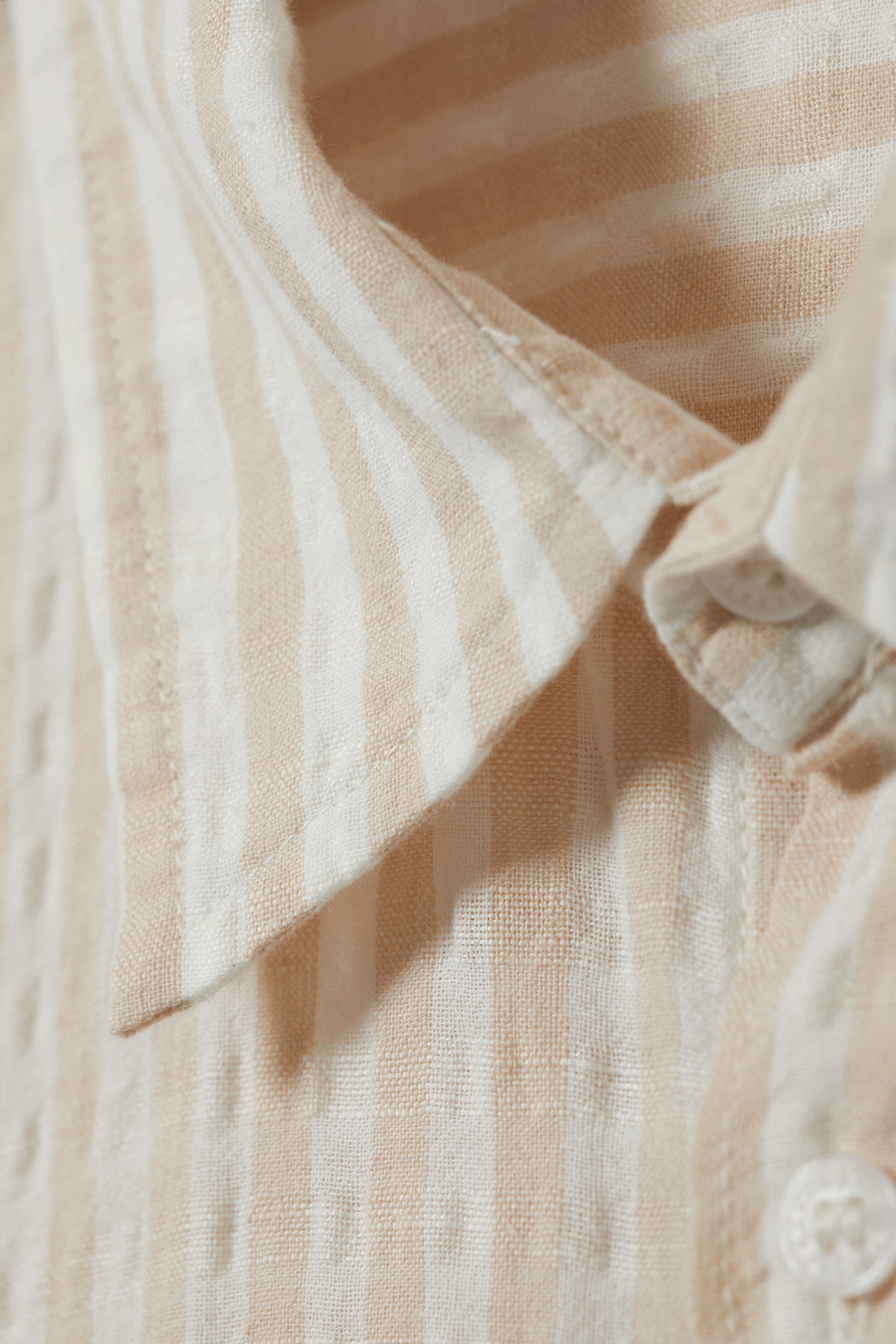 Beige/Gestreift - Oversized-Hemd aus Leinenmix - 1