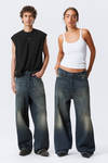 パンツ Wide Loose Jeans _Deep Blue astro loose baggy leg jeans - Deep Ocean Blue - Dark Blue