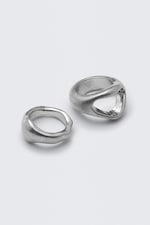Dusty Silver - 2-pack Chunky Sculptural Rings - 1