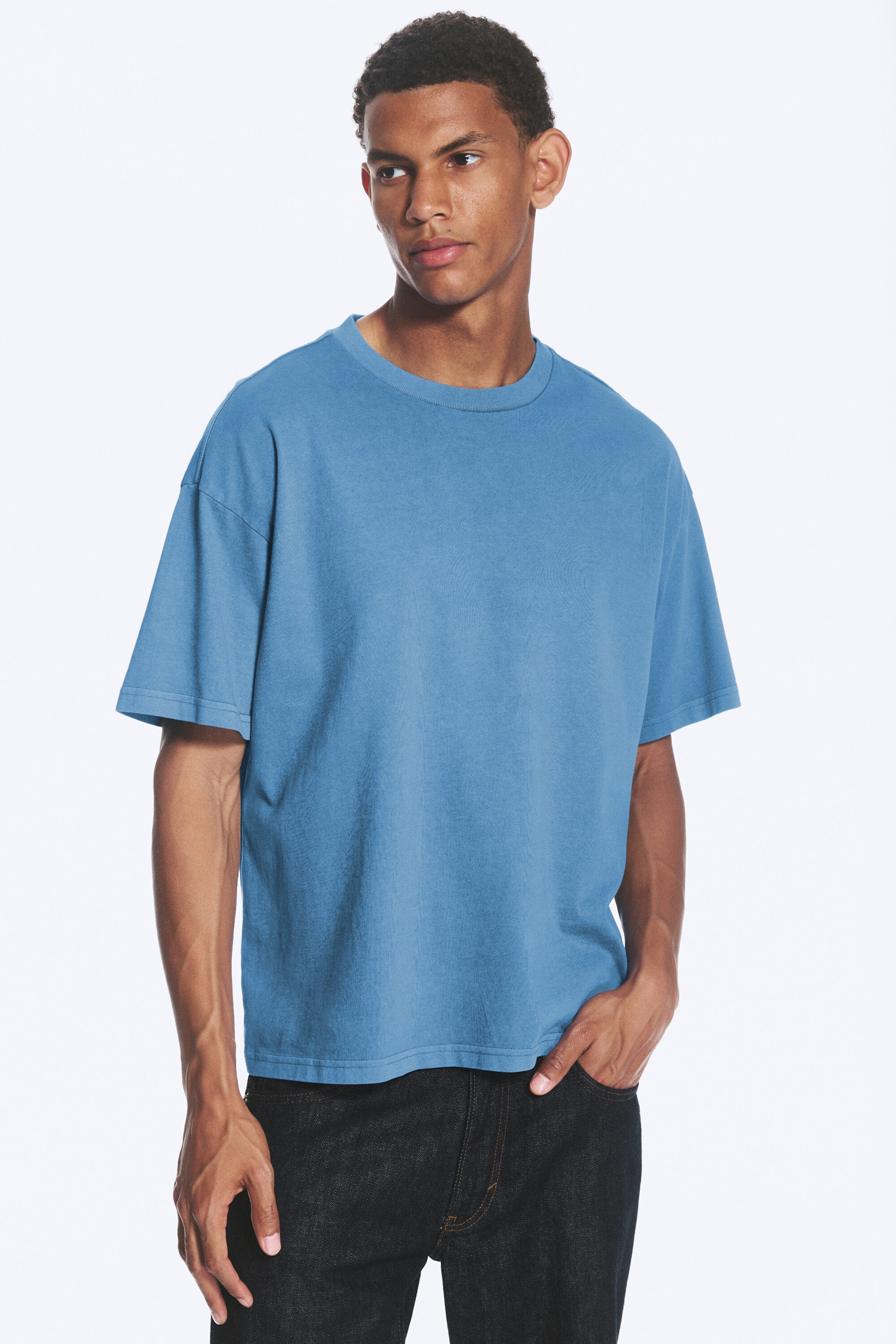 Washed Blue - Washed Blue Loose Boxy T-shirt - 2