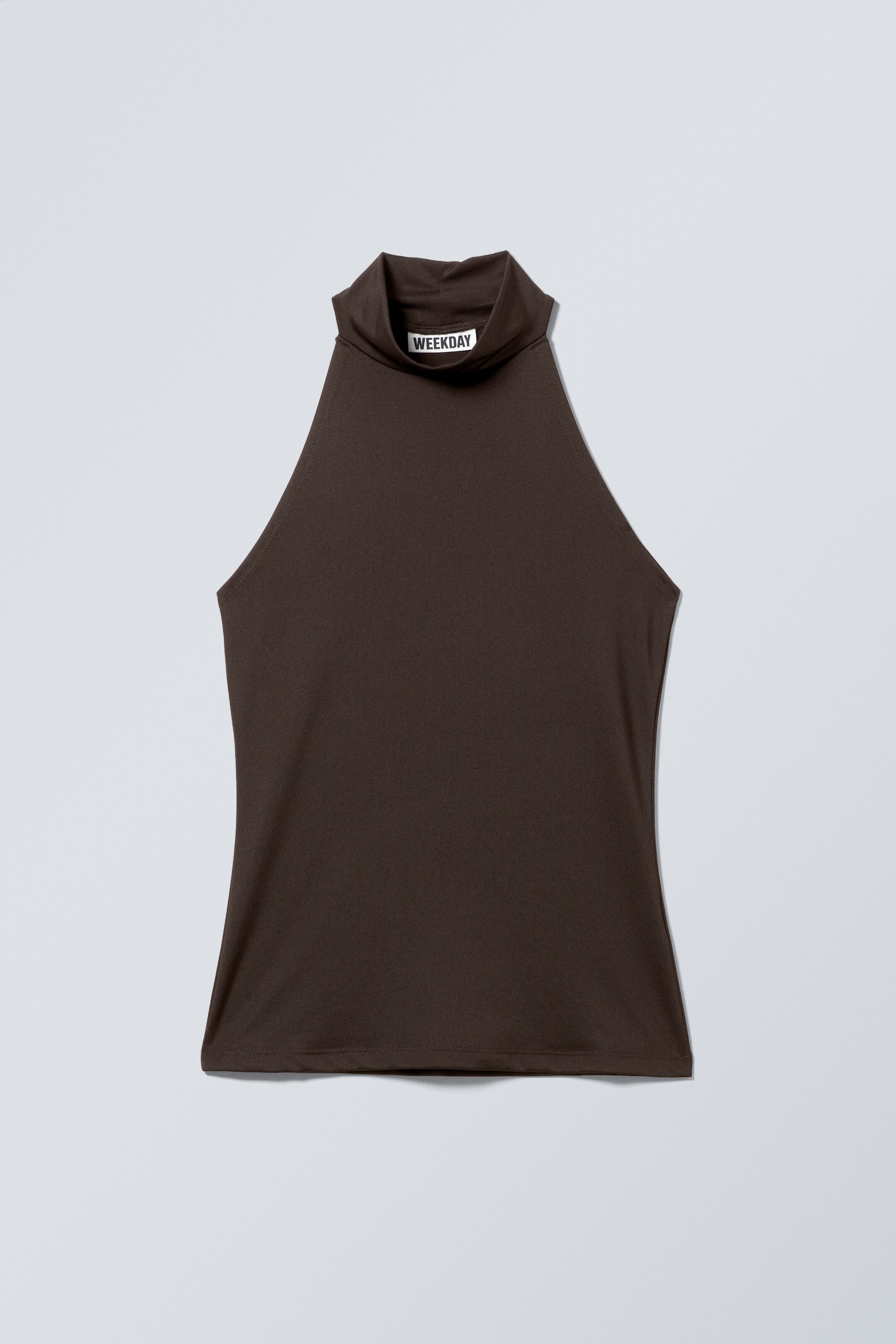View larger image: Slim Sleeveless Turtleneck Top - Dark Brown - Ladies | H&M GB 1